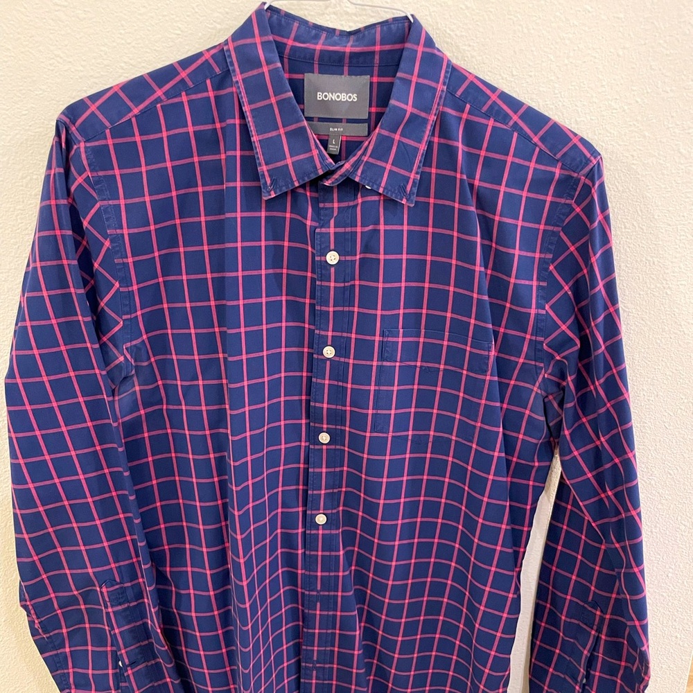Bonobos Casual Dress Shirt - Slim Fit Large